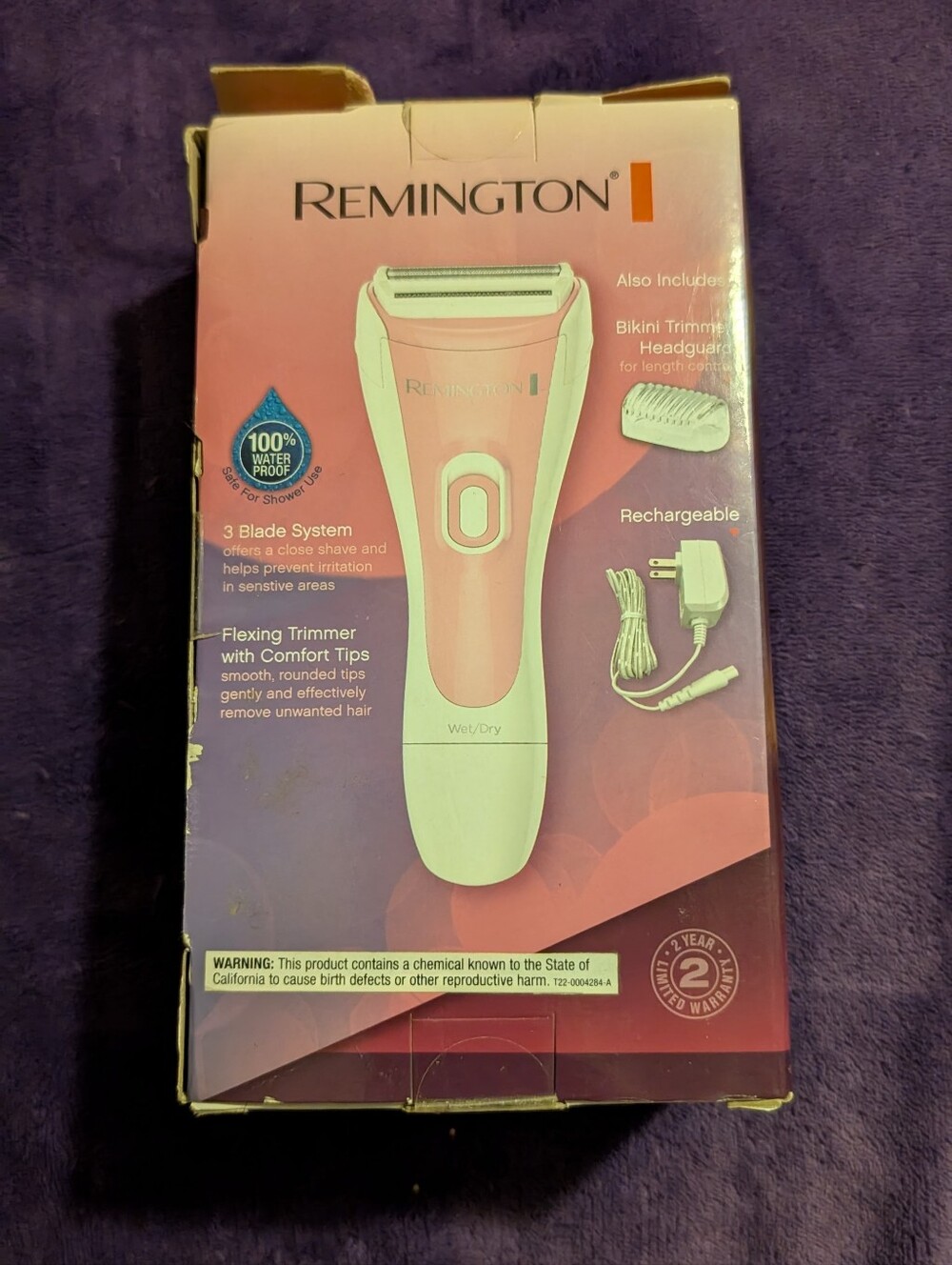 [NIB] Remington Smooth & Silky Wet/Dry Rechargeable Shaver (WDF-4821) Pink - Picture 5 of 10